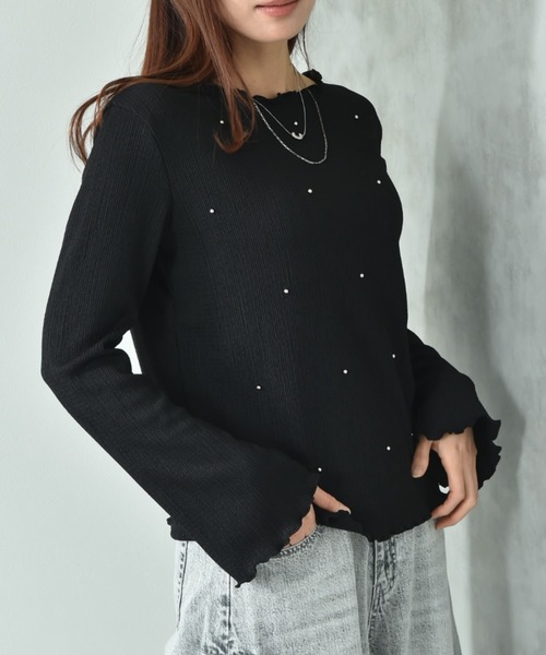 actuel（アクチュエル）の「【ａｃｔｕｅｌ】フクレジャガードビジュデザインプルオーバー（Tシャツ/カットソー・レディース・ブラック/アイボリー・FREE）」の19枚目の写真