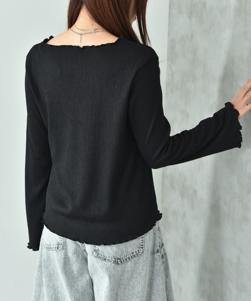 actuel（アクチュエル）の「【ａｃｔｕｅｌ】フクレジャガードビジュデザインプルオーバー（Tシャツ/カットソー・レディース・ブラック/アイボリー・FREE）」の20枚目の写真