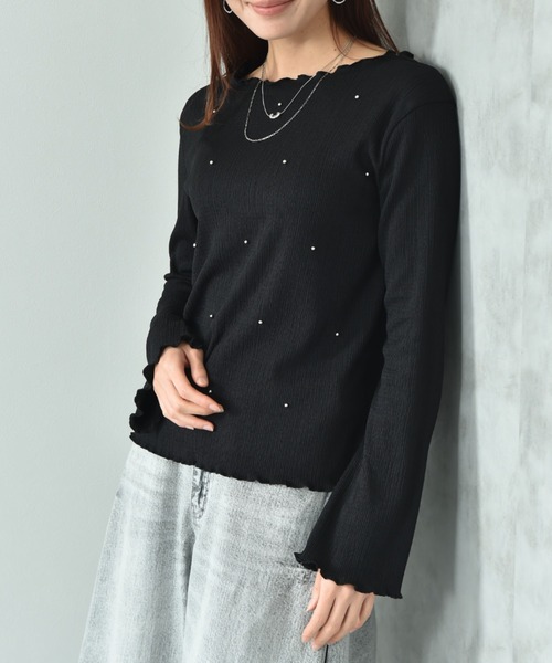 actuel（アクチュエル）の「【ａｃｔｕｅｌ】フクレジャガードビジュデザインプルオーバー（Tシャツ/カットソー・レディース・ブラック/アイボリー・FREE）」の21枚目の写真