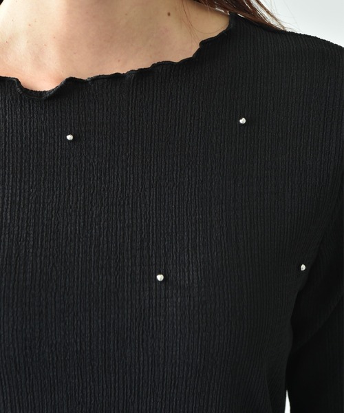 actuel（アクチュエル）の「【ａｃｔｕｅｌ】フクレジャガードビジュデザインプルオーバー（Tシャツ/カットソー・レディース・ブラック/アイボリー・FREE）」の22枚目の写真