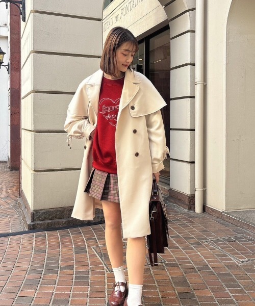 ケープ付きフレアーワンピースコート F i.n.t フィント ケープ付きフレアーワンピースコート F i.n.t フィント