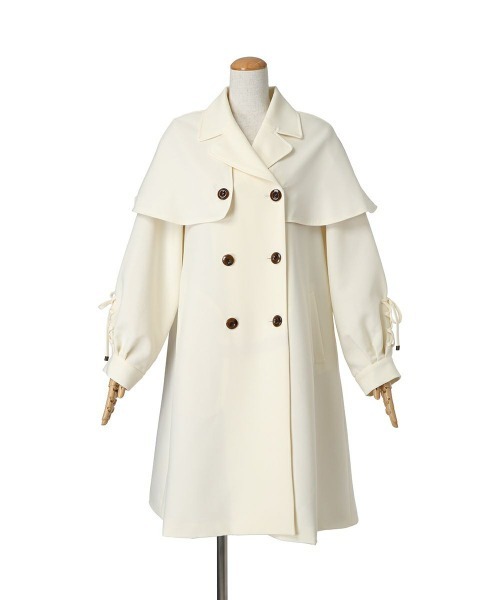 F i.n.t（フィント）の「袖レースアップケープトレンチ/fint　フィント（トレンチコート・レディース・アイボリー/ライトベージュ・FREE）」の17枚目の写真
