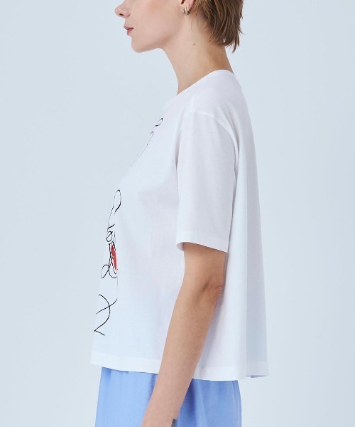 STUDIO PICONE(スタジオピッコーネ)の「線画イラスト冷感Tシャツ(Tシャツ/カットソー・レディース・ブラック/ブラウン/ホワイト/ライトグレー・LL/M/L)」の15枚目の写真