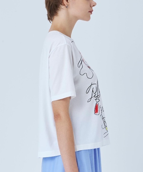 STUDIO PICONE(スタジオピッコーネ)の「線画イラスト冷感Tシャツ(Tシャツ/カットソー・レディース・ブラック/ブラウン/ホワイト/ライトグレー・LL/M/L)」の17枚目の写真