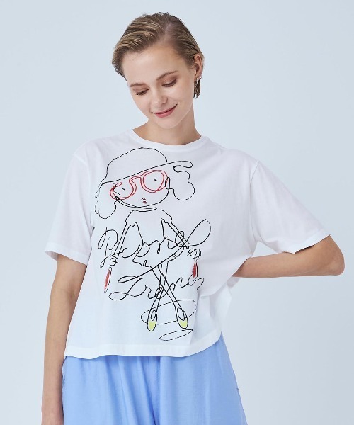 STUDIO PICONE(スタジオピッコーネ)の「線画イラスト冷感Tシャツ(Tシャツ/カットソー・レディース・ブラック/ブラウン/ホワイト/ライトグレー・LL/M/L)」の18枚目の写真