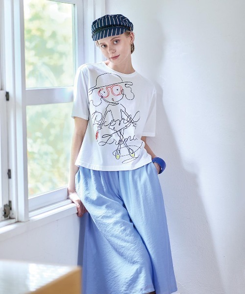 STUDIO PICONE(スタジオピッコーネ)の「線画イラスト冷感Tシャツ(Tシャツ/カットソー・レディース・ブラック/ブラウン/ホワイト/ライトグレー・LL/M/L)」の19枚目の写真