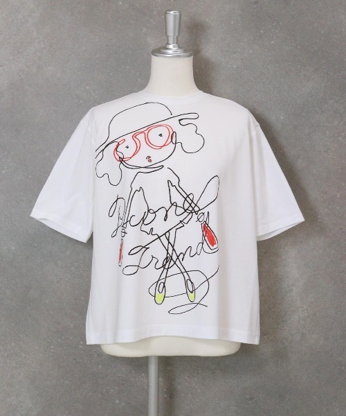 STUDIO PICONE(スタジオピッコーネ)の「線画イラスト冷感Tシャツ(Tシャツ/カットソー・レディース・ブラック/ブラウン/ホワイト/ライトグレー・LL/M/L)」の20枚目の写真