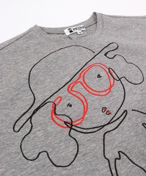 STUDIO PICONE(スタジオピッコーネ)の「線画イラスト冷感Tシャツ(Tシャツ/カットソー・レディース・ブラック/ブラウン/ホワイト/ライトグレー・LL/M/L)」の10枚目の写真