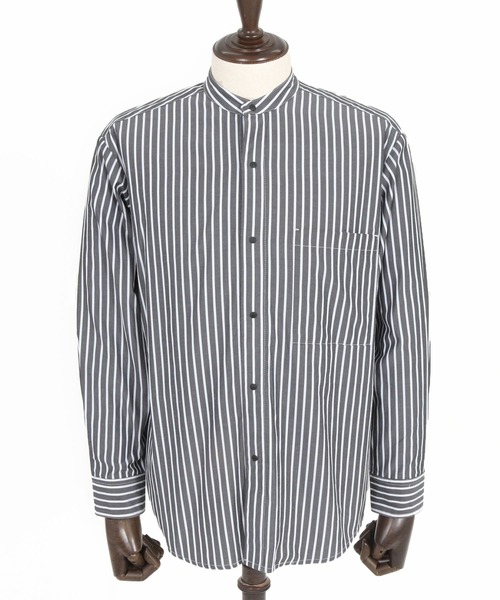 ms5995- スナップボタンバンドカラーシャツLS（シャツ/ブラウス