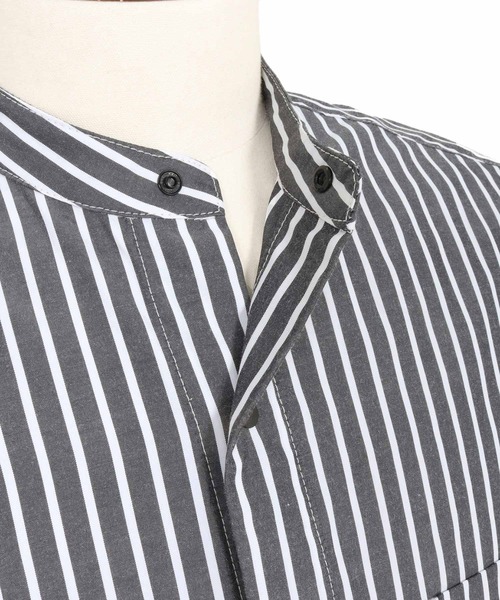 CAMBIO（カンビオ）の「ms5995- スナップボタンバンドカラーシャツLS（シャツ/ブラウス・メンズ・ブルー/ブラック・M/L/XL）」の21枚目の写真