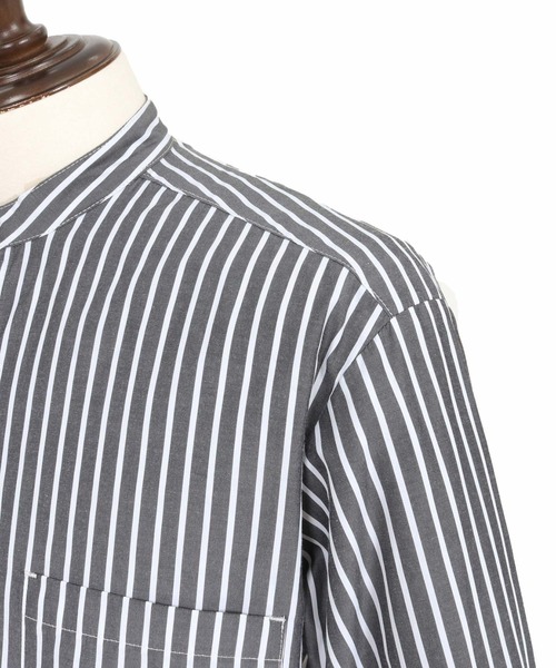 CAMBIO（カンビオ）の「ms5995- スナップボタンバンドカラーシャツLS（シャツ/ブラウス・メンズ・ブルー/ブラック・M/L/XL）」の22枚目の写真