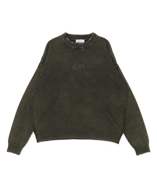 SHORT ROUND(ショートラウンド)の「SHORT ROUND/ピグメントロゴニットプルオーバー(ニット/セーター・メンズ・スミクロ/カーキ・MEDIUM/LARGE)」の16枚目の写真