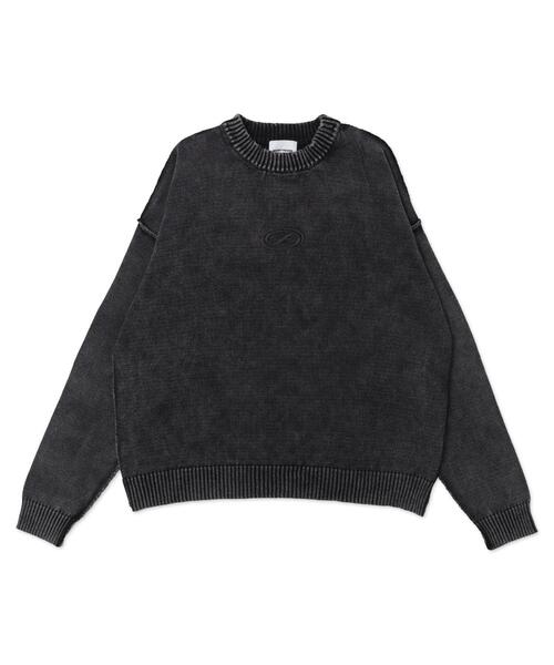 SHORT ROUND(ショートラウンド)の「SHORT ROUND/ピグメントロゴニットプルオーバー(ニット/セーター・メンズ・スミクロ/カーキ・MEDIUM/LARGE)」の15枚目の写真