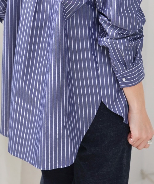 Bou Jeloud(ブージュルード)の「テトロン×コットンラメブロードストラップシャツ(シャツ/ブラウス・レディース・オフホワイト/ブルー・MEDIUM)」の16枚目の写真