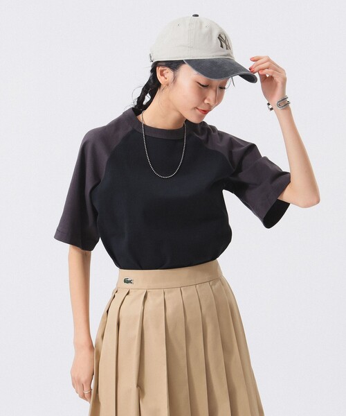 SCREEN STARS（スクリーンスターズ）の「【別注】SCREEN STARS / 2トーン ラグラン Tシャツ（Tシャツ/カットソー・レディース・ブラック/ネイビー/ブラウン・ONE SIZE）」の2枚目の写真