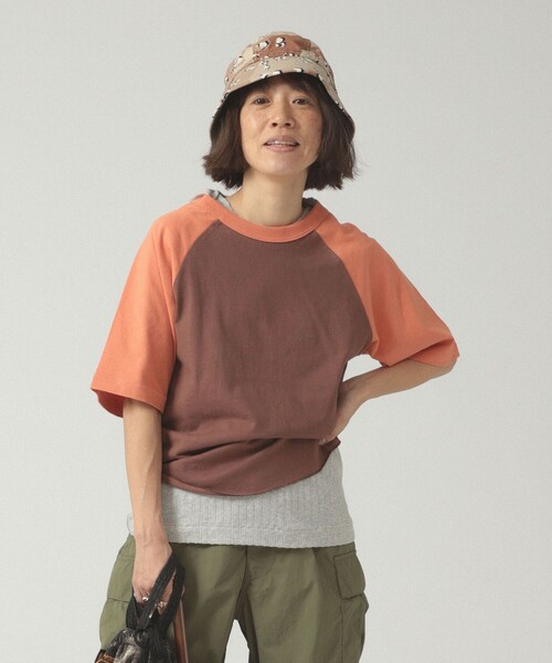 SCREEN STARS（スクリーンスターズ）の「【別注】SCREEN STARS / 2トーン ラグラン Tシャツ（Tシャツ/カットソー・レディース・ブラック/ネイビー/ブラウン・ONE SIZE）」の6枚目の写真