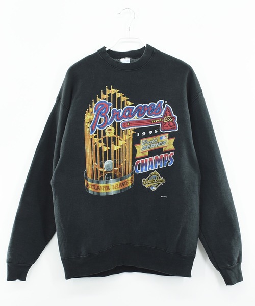 NBA/NFL/NHL/MLB(エヌビーエーエヌエフエルエヌエイチエルエムエルビー)の「【ヴィンテージ古着】90’s MLB Atlanta Braves プルオーバースウェット(スウェット・メンズ・ブラック・X-LARGE)」の9枚目の写真