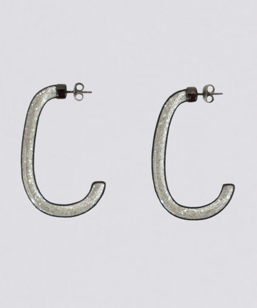 kiehtova（キエトヴァ）の「【kiehtova】GLOSS EPOXY HOOP PIERCE/グロスエポフープピアス（ピアス（両耳用）・レディース・シルバー/ブラウン・FREE）」の2枚目の写真