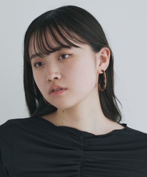 kiehtova（キエトヴァ）の「【kiehtova】GLOSS EPOXY HOOP PIERCE/グロスエポフープピアス（ピアス（両耳用）・レディース・シルバー/ブラウン・FREE）」の9枚目の写真