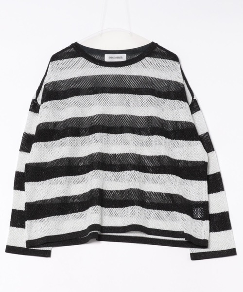 DISCOVERED（ディスカバード）の「【ZOZO限定】MESH LAME PULLOVER KNIT（ニット/セーター・メンズ・ブラック×ホワイト/レッド・SMALL/LARGE）」の15枚目の写真