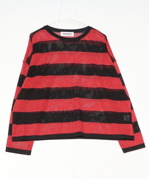 DISCOVERED（ディスカバード）の「【ZOZO限定】MESH LAME PULLOVER KNIT（ニット/セーター・メンズ・ブラック×ホワイト/レッド・SMALL/LARGE）」の17枚目の写真