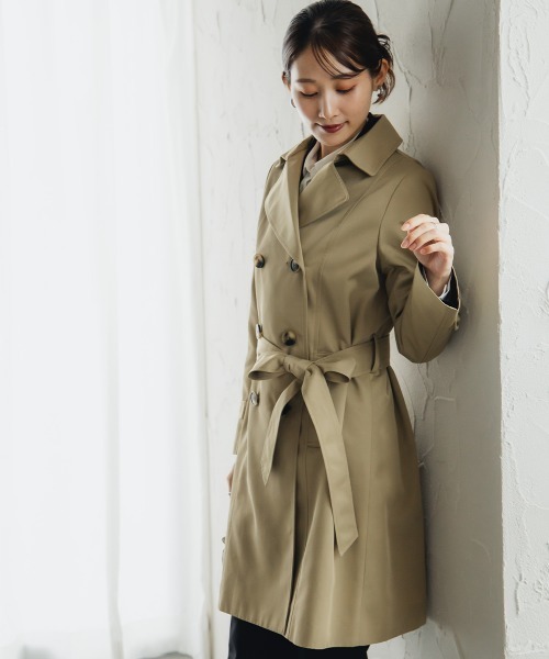 小さいサイズ ミドル丈トレンチコート 低身長さん・小柄女性（トレンチ