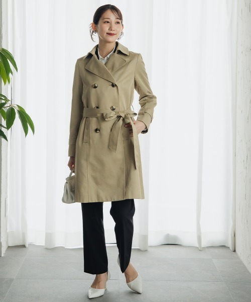 小さいサイズ ミドル丈トレンチコート 低身長さん・小柄女性（トレンチ
