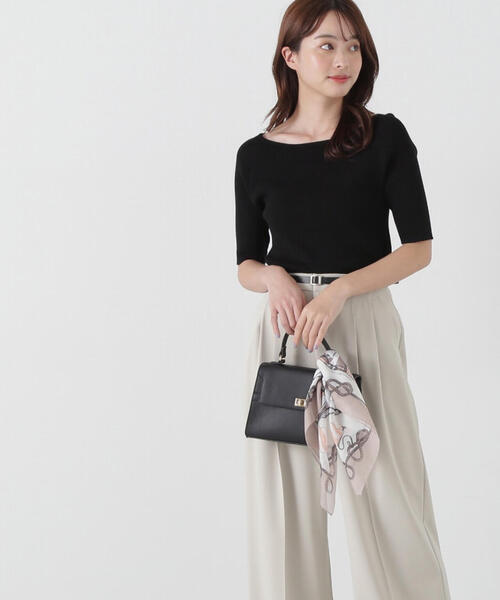 PROPORTION BODY DRESSING(プロポーションボディドレッシング)の「ボートネックランダムリブニット / 1215170300(ニット/セーター・レディース・ピンク/ライトグリーン/ホワイト系その他/ブラック・SMALL/MEDIUM)」の8枚目の写真