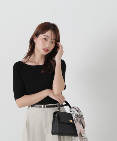 PROPORTION BODY DRESSING(プロポーションボディドレッシング)の「ボートネックランダムリブニット / 1215170300(ニット/セーター・レディース・ピンク/ライトグリーン/ホワイト系その他/ブラック・SMALL/MEDIUM)」の11枚目の写真