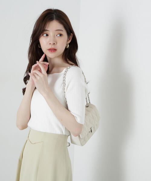 PROPORTION BODY DRESSING(プロポーションボディドレッシング)の「ボートネックランダムリブニット / 1215170300(ニット/セーター・レディース・ピンク/ライトグリーン/ホワイト系その他/ブラック・SMALL/MEDIUM)」の14枚目の写真