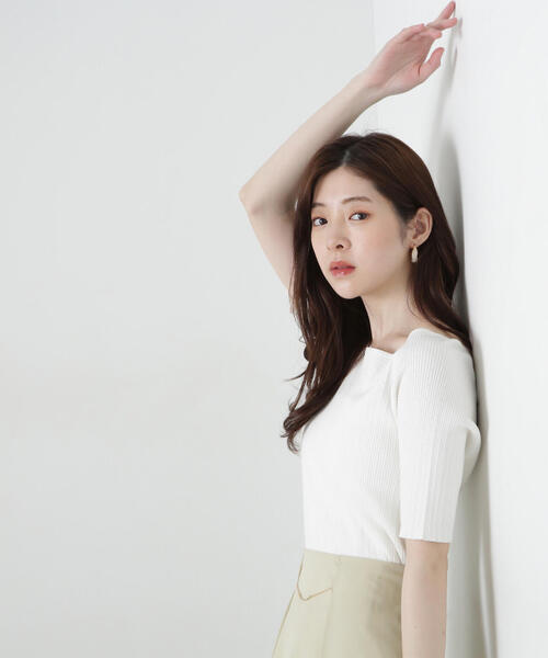 PROPORTION BODY DRESSING(プロポーションボディドレッシング)の「ボートネックランダムリブニット / 1215170300(ニット/セーター・レディース・ピンク/ライトグリーン/ホワイト系その他/ブラック・SMALL/MEDIUM)」の15枚目の写真