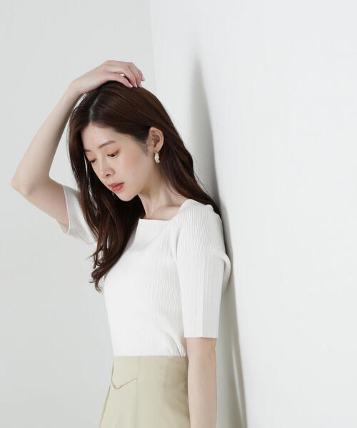 PROPORTION BODY DRESSING(プロポーションボディドレッシング)の「ボートネックランダムリブニット / 1215170300(ニット/セーター・レディース・ピンク/ライトグリーン/ホワイト系その他/ブラック・SMALL/MEDIUM)」の18枚目の写真