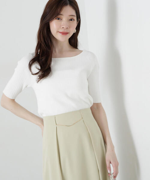 PROPORTION BODY DRESSING(プロポーションボディドレッシング)の「ボートネックランダムリブニット / 1215170300(ニット/セーター・レディース・ピンク/ライトグリーン/ホワイト系その他/ブラック・SMALL/MEDIUM)」の19枚目の写真