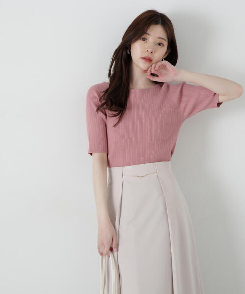 PROPORTION BODY DRESSING(プロポーションボディドレッシング)の「ボートネックランダムリブニット / 1215170300(ニット/セーター・レディース・ピンク/ライトグリーン/ホワイト系その他/ブラック・SMALL/MEDIUM)」の22枚目の写真