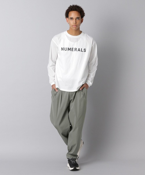 NUMERALS(ヌメラルズ)の「【NUMERALS】ストレッチロゴロングスリーブTEE(Tシャツ/カットソー・メンズ・カーキ/オフホワイト/ブラック・LARGE/MEDIUM/SMALL)」の5枚目の写真