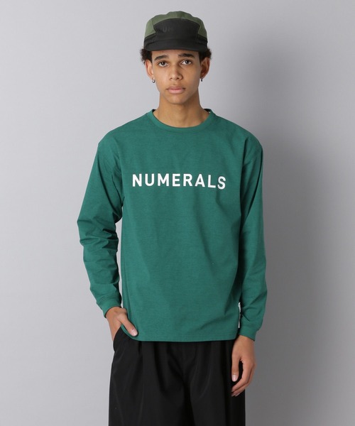 セール】【NUMERALS】ストレッチロゴロングスリーブTEE（Tシャツ