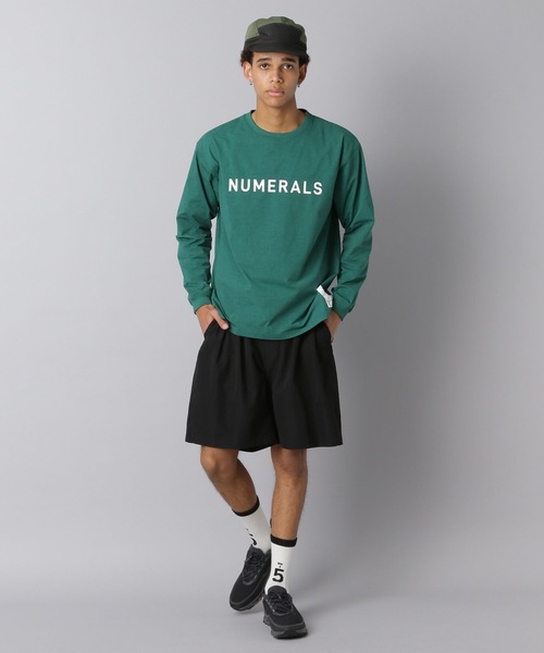 セール】【NUMERALS】ストレッチロゴロングスリーブTEE（Tシャツ