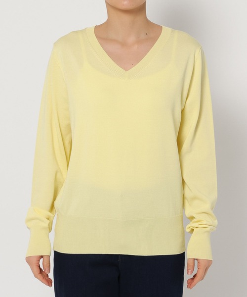 FOUND GOOD(ファウンドグッド)の「14GキレイナVネックニット(ニット/セーター・レディース・グリーン系2/イエロー系2/グレー系/ブルー系5/ベージュ/ブラック・S/M/L)」の20枚目の写真