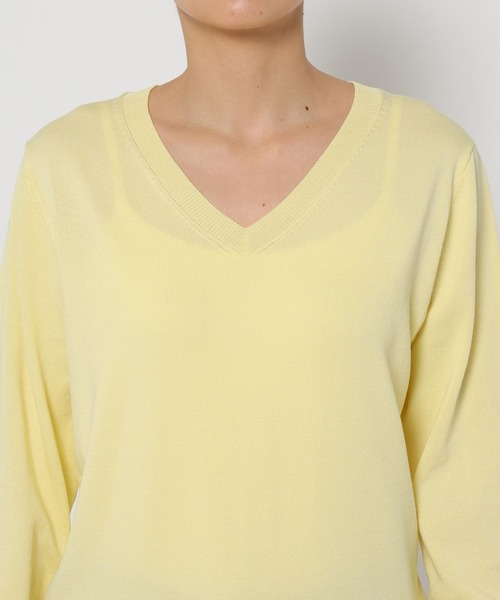 FOUND GOOD(ファウンドグッド)の「14GキレイナVネックニット(ニット/セーター・レディース・グリーン系2/イエロー系2/グレー系/ブルー系5/ベージュ/ブラック・S/M/L)」の11枚目の写真