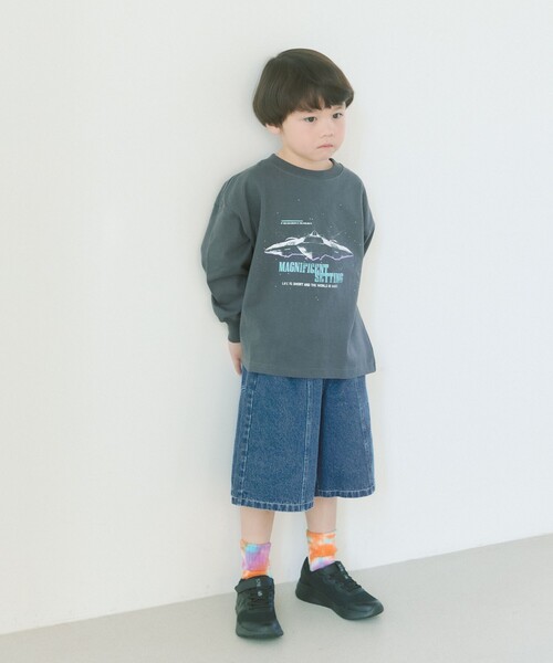 green label relaxing（グリーンレーベルリラクシング）の「デニム ショートパンツ / キッズ  100cm-130cm（デニムパンツ・キッズ・ブラック/コバルトブルー・120cm/130cm/110cm/100cm）」の4枚目の写真