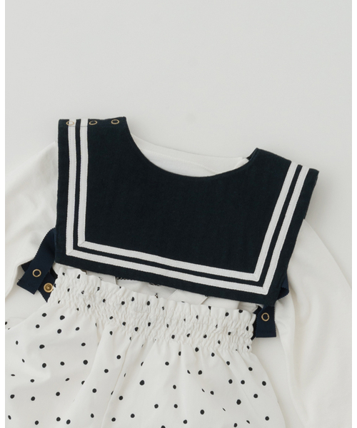IENA ENFANT（イエナアンファン）の「《追加》セーラースタイベスト baby（ベビーギフト・レディース・ホワイト/ホワイト系その他/ネイビー・FREE）」の3枚目の写真