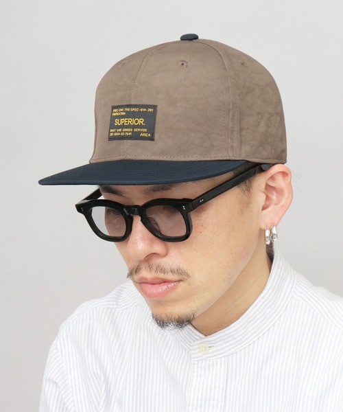 A.M.S.（エーエムエス）の「撥水 ムラ染風 ワッシャーナイロン 平つば ベースボールキャップ（キャップ・メンズ・ブラック/グレイッシュベージュ/ライトグレー・FREE）」の19枚目の写真