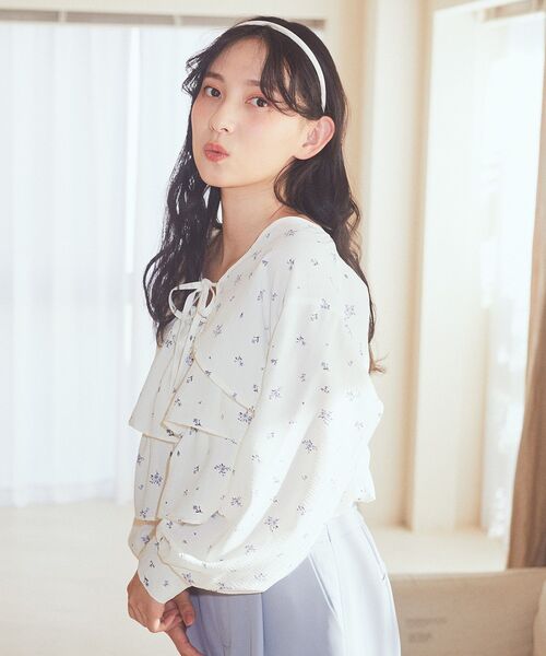 earth music&ecology（アースミュージックアンドエコロジー）の「ティアードアンサンブルブラウス（シャツ/ブラウス・レディース・アイボリー/ピンク/ライトグレー系1・FREE）」の5枚目の写真