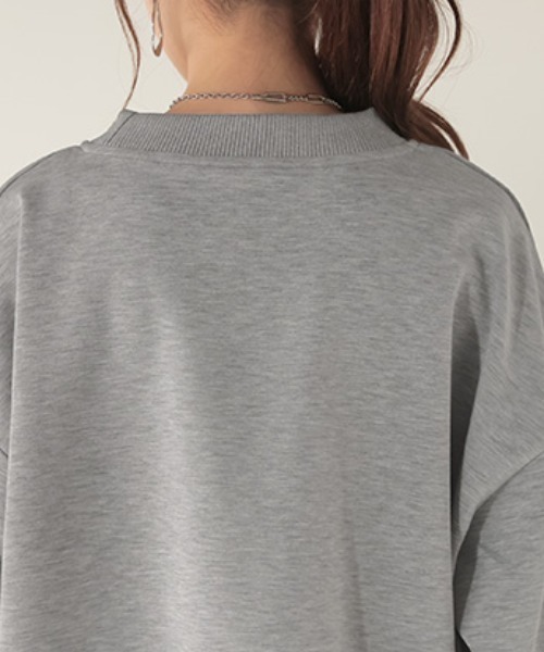 HUG.U（ハグユー）の「とろける極のび ポンチ Tシャツ 半袖ver.（Tシャツ/カットソー・レディース・グレイッシュブルー/ライトグレー/ホワイト/ミント/グレイッシュベージュ/ブラック/スモークピンク・FREE）」の9枚目の写真