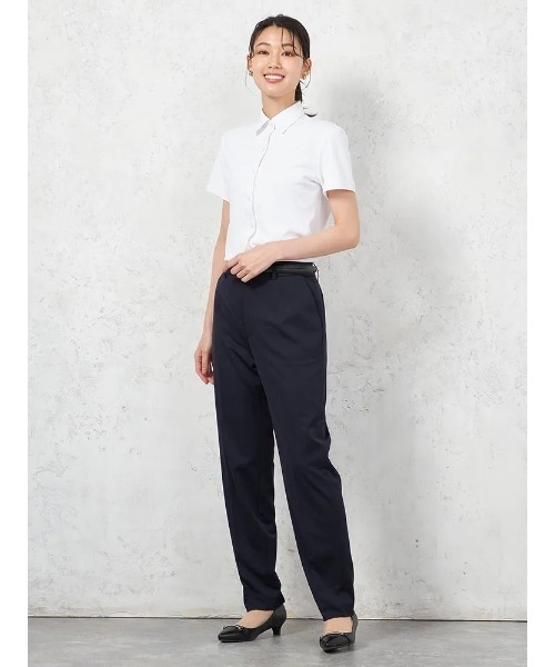 HARUYAMA(ハルヤマ)の「【完全ノーアイロン】半袖 ブラウス i-shirt 透け防止 白無地 レギュラーカラー アイシャツ 春夏(シャツ/ブラウス・レディース・ホワイト・9号/7号/11号/15号)」の9枚目の写真