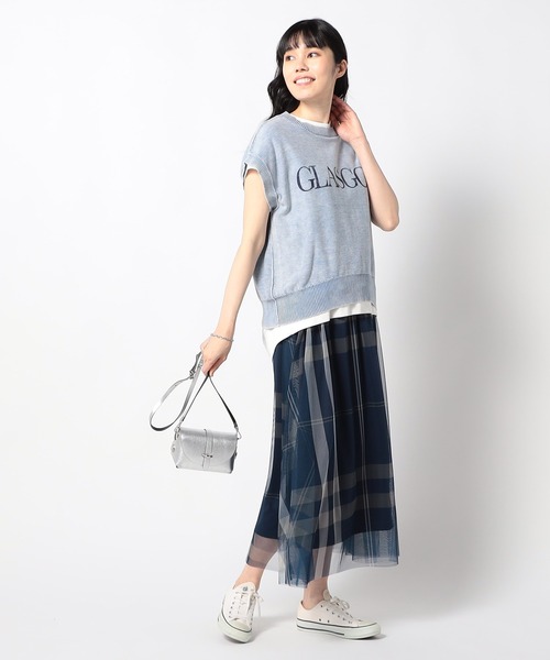 Grand PARK（グランドパーク）の「ケミカルウォッシュ　ロゴベスト（ニット/セーター・レディース・チャコールグレー/ライトブルー/モカ・FREE）」の7枚目の写真