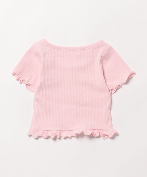 BABYDOLL（ベビードール）の「リボンリブ Tシャツ 0352K（Tシャツ/カットソー・キッズ・チェリーピンク/ブラック・90cm/100cm/110cm/120cm/130cm/140cm）」の3枚目の写真