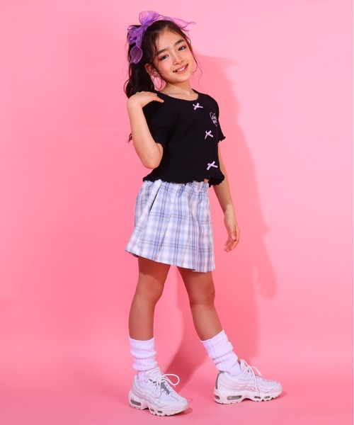 BABYDOLL（ベビードール）の「リボンリブ Tシャツ 0352K（Tシャツ/カットソー・キッズ・チェリーピンク/ブラック・90cm/100cm/110cm/120cm/130cm/140cm）」の7枚目の写真