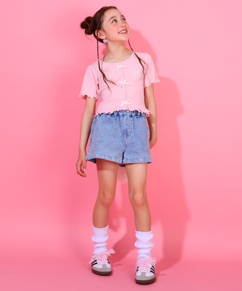 BABYDOLL（ベビードール）の「リボンリブ Tシャツ 0352K（Tシャツ/カットソー・キッズ・チェリーピンク/ブラック・90cm/100cm/110cm/120cm/130cm/140cm）」の11枚目の写真