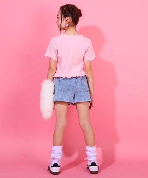 BABYDOLL（ベビードール）の「リボンリブ Tシャツ 0352K（Tシャツ/カットソー・キッズ・チェリーピンク/ブラック・90cm/100cm/110cm/120cm/130cm/140cm）」の12枚目の写真